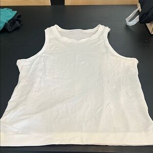 lululemon athletica White Ribbed Scoop Neck Tank